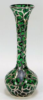 LG Alvin Green Silver Overlay Art Nouveau Vase
