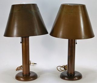 PR MCM Modern Industrial Bronze Table Lamps