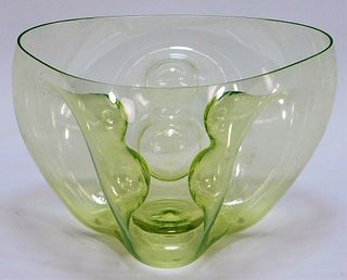 MCM Scandinavian Pinch Body Art Glass Center Bowl