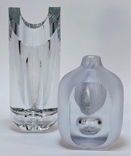 2 Kosta Boda Swedish Modern Art Glass Vases