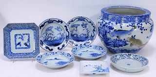 8PC Japanese Blue & White Imari Porcelain Group