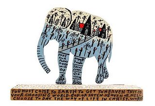 Howard Finster, (American, 1916-2001), Elephant, 1990