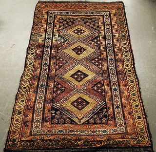 Middle Eastern Turkish Geometric Oriental Carpet