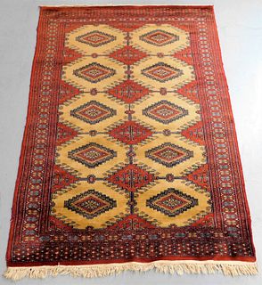 Middle Eastern Oriental Red Geometric Carpet