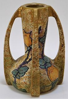 Austrian Art Nouveau Amphora Pottery Rose Vase