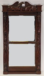 American Federal Style Carved Wood Wall Mirror