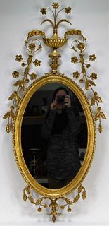 European Gilt Gesso & Wood Adam's Style Mirror