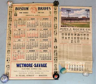 2 Boston Braves Baseball Home Schedule Calendars