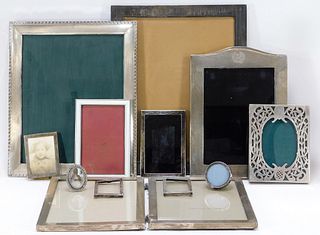 12 Various Silver Picture Frames Grouping