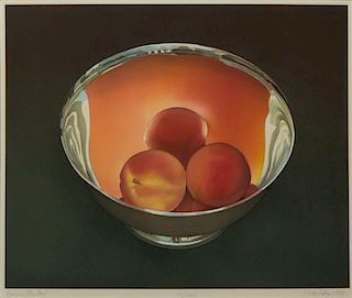Mark Adams, (American, 1925-2006), Peaches in a Silver Bowl, 1993