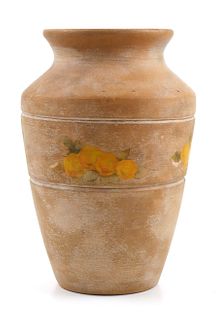 Florida Oranges Art Pottery Vase