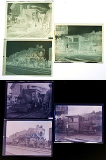 (3) Negatives of Old Railroad Engines