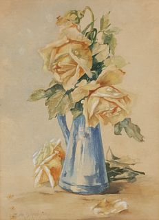 EDITH S. HARRISON, Floral Still Life Watercolor
