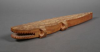 SEMINOLE INDIANS Carved Wood Alligator