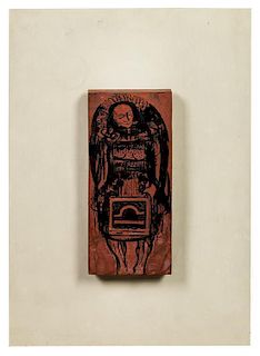 * Odilon Redon, (French, 1840-1916), Untitled (Wood Block Study of a Man), c. 1890
