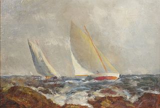 W.S. BARRETT, Oil Painting, Sailboats