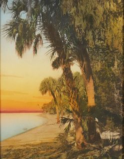 BARNHILL, Hand Colored Photograph, Beach