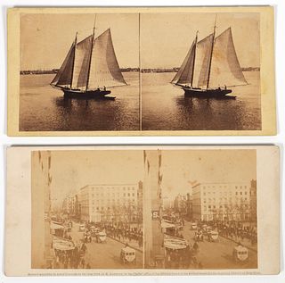 (2) Early Stereoview Cards, New York City