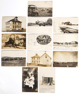 (12) RPPC Real Photo Postcards Presho, SD 1909