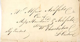 1827 Letter to South Carolina, via Ship