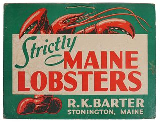 Stonington Maine Cardboard Lobster Sign