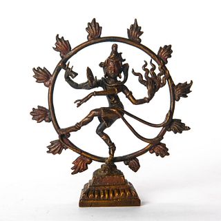 19TH C. BRONZE SHIVA AS LORD OF THE DANCE FIGURE, INDIA