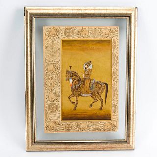 MUGHAL PERIOD COMPOSITE MINIATURE PAINTING, HUNTING SCENE, INDIA