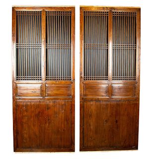 2 CHINESE OXBLOOD TRADITIONAL LARGE DOORS