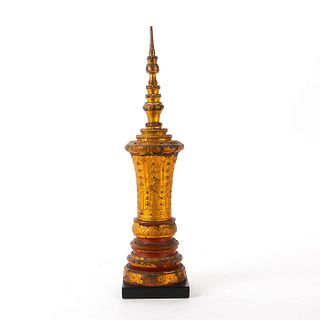 THAI ARCHITECTURAL TEMPLE FINIAL WITH GOLD LEAF