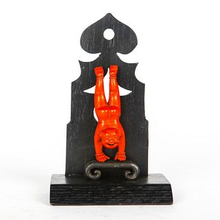 CHINESE CARVED WOODEN CHILD ACROBAT FIGURE