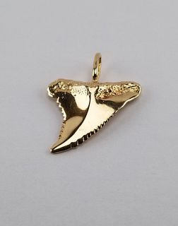 14K Gold Shark Tooth Pendant