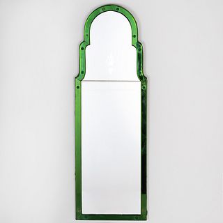 Queen Anne Style Green Glass Pier Mirror 