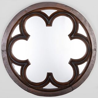 Neo-Gothic Stained Pine Mirror