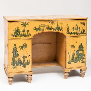 Victorian Painted Chinoiserie Kneehole Desk