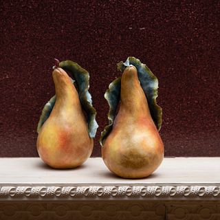 Pair of Katherine Houston Porcelain Models of Pears