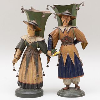 Pair of Tyrolian TÃ´le Painted Figures