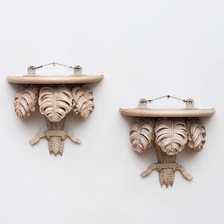Three Pairs of Painted Wall Brackets