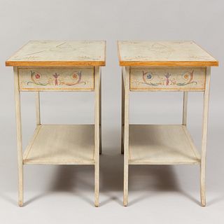 Pair of Painted Bedside Tables, Modern