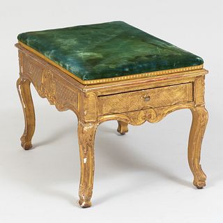 RÃ©gence Style Giltwood Tabouret with Drawer