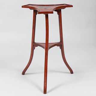 Chinese Export Red Lacquer Triangular Table