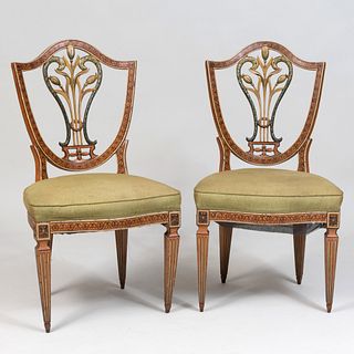Pair of George III Style Painted Side Chairs