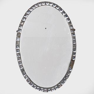 Irish Faceted Glass Oval Mirror
