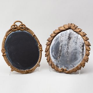 Two Small Giltwood Mirrors