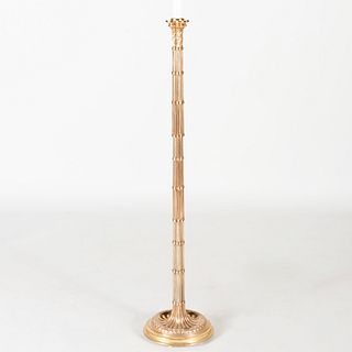 Faux Bamboo Brass Floor Lamp, Designed by Mario Buatta for Frederick Cooper
