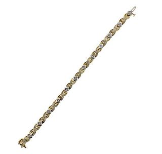 14K Gold Diamond X Line Bracelet