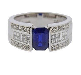 LeVian 18K Gold Diamond Sapphire Ring