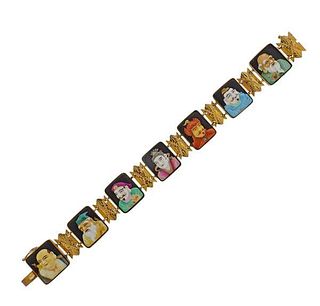Toshikane Seven Lucky Gods 18K Gold Bracelet
