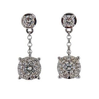 Memoire 18k Gold Diamond Dangle Earrings