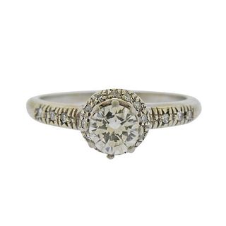 18K Gold Old European Diamond Engagement Ring