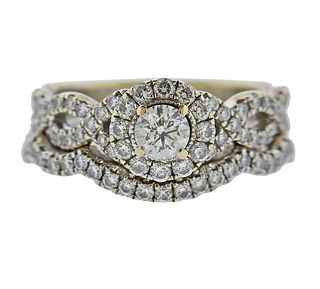 Neil Lane 14k Gold Diamond Engagement Wedding Ring Set